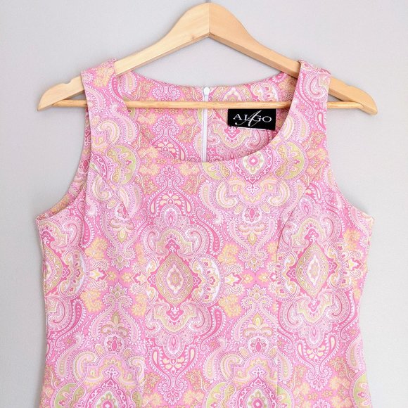 Vintage Algo Paisley Pink Sheath Dress - Picture 4 of 7